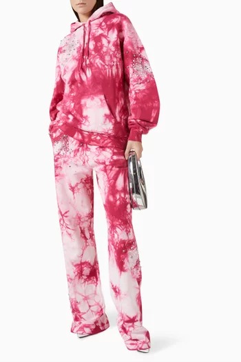 Embellished Tie-dye Hoodie in Cotton Jersey