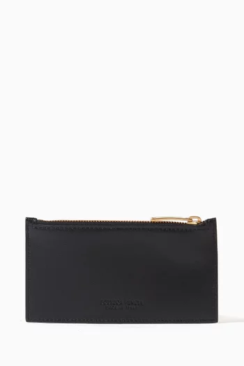 Zip Card Case in Intrecciato Nappa