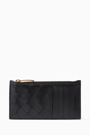 Zip Card Case in Intrecciato Nappa