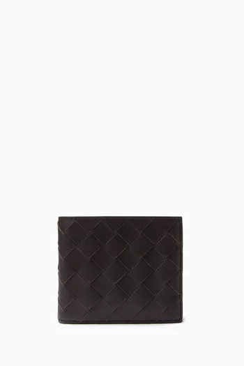 Bi-fold Wallet in Intrecciato Leather