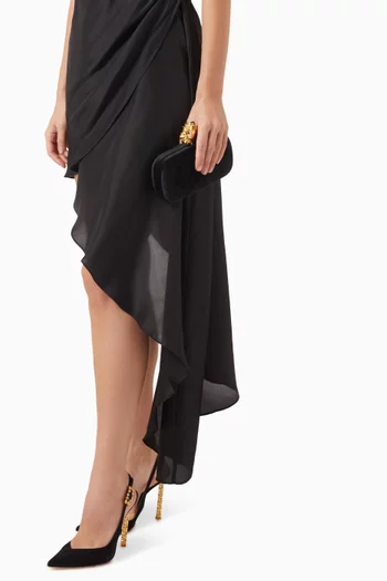 Rays Clutch Bag in Brass and Velvet