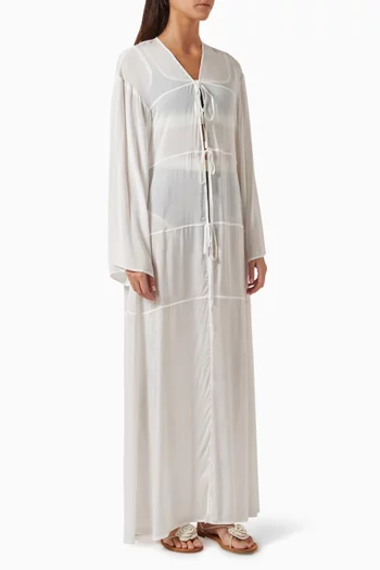 Cremona Tie-front Maxi Cover-up in Rayon Voile