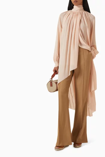Fluid Tunic Dress in Silk-georgette