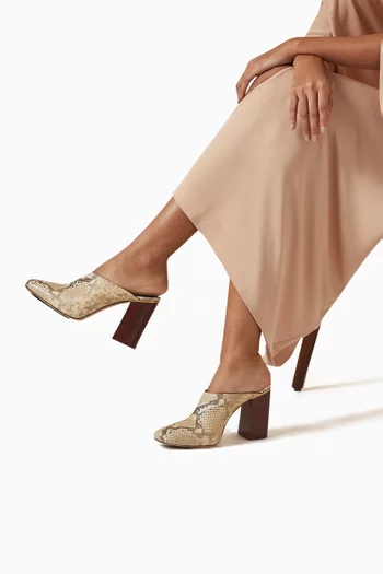 Ambre 95 Mules in Python-print Leather