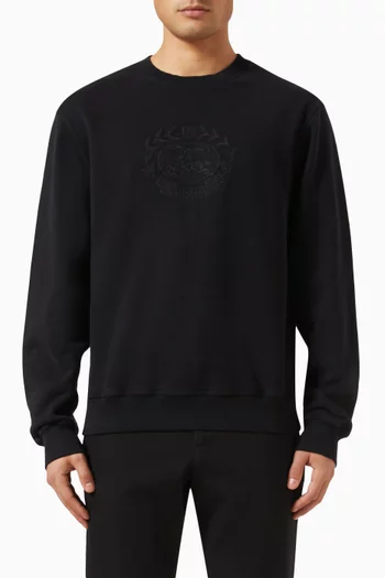 Equestrian Knight Embroidery Sweatshirt in Cotton