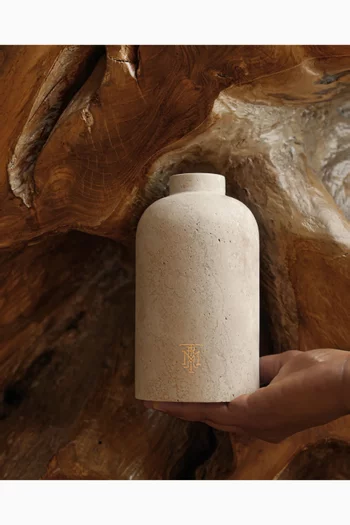 Himalayan Orchid Round Travertine Marble Reed Diffuser, 500ml