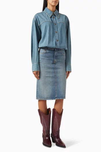 فستان جويل متوسط الطول دينم