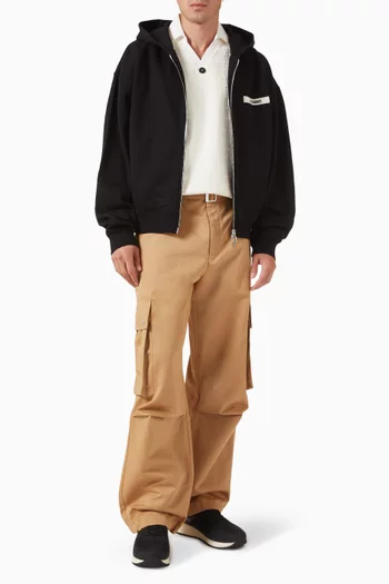 Gros Grain Zip Hoodie in Cotton Fleece