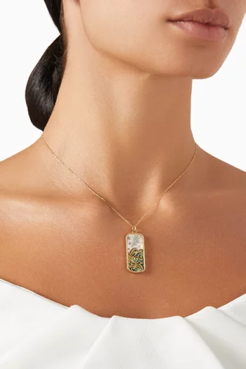 قلادة اليمنتس اوف لوف بدلاية بتصميم أمواج ذهب أصفر عيار 18