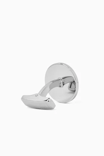 Crystal Cufflinks in Rhodium-plated Sterling Silver