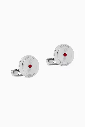 Crystal Cufflinks in Rhodium-plated Sterling Silver