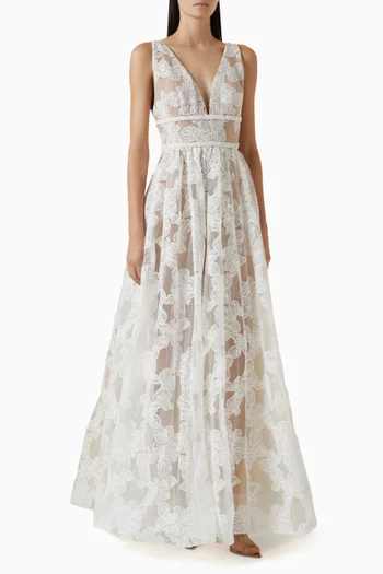 Lily Blanc Embroidered Gown