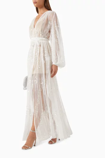 Amber Embellished Sheer Gown