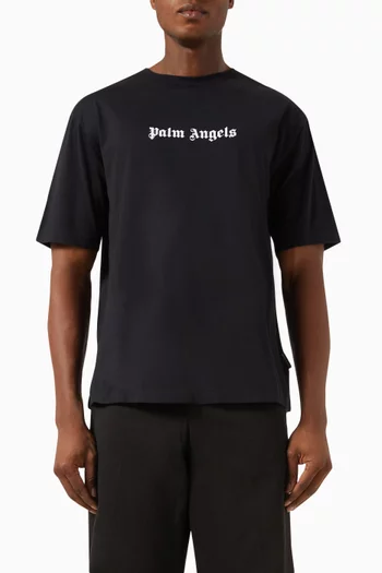 تي شيرت كلاسيكي بشعار الماركة قطن جيرسيه