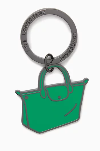 Le Pliage Enamelled Keyring in Metal