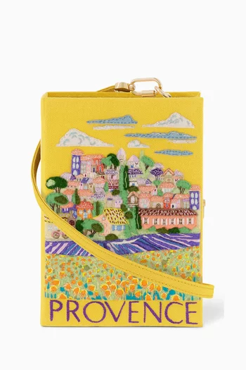Provence Embroidered Book Clutch in Silk & Felt