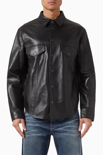 Laroy Overshirt in Leather