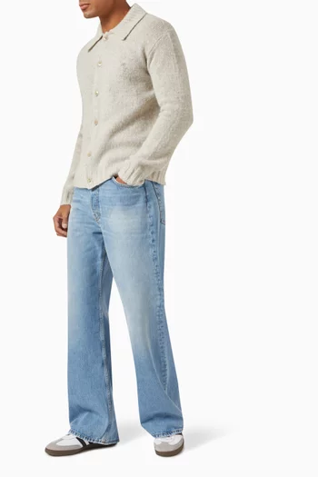 بنطال جينز بساقين واسعتين دينم