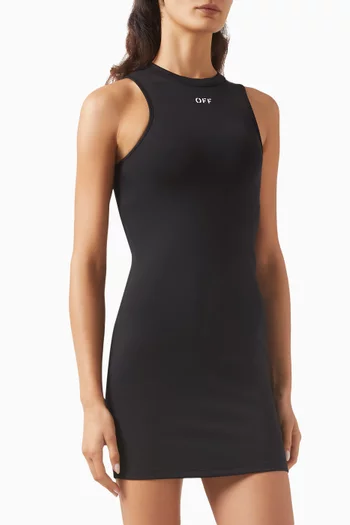 Logo-print Mini Dress in Stretch Jersey