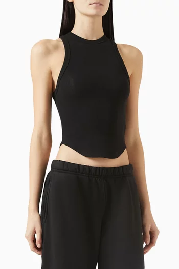 Curve Rib Tank Top in Cotton Blend