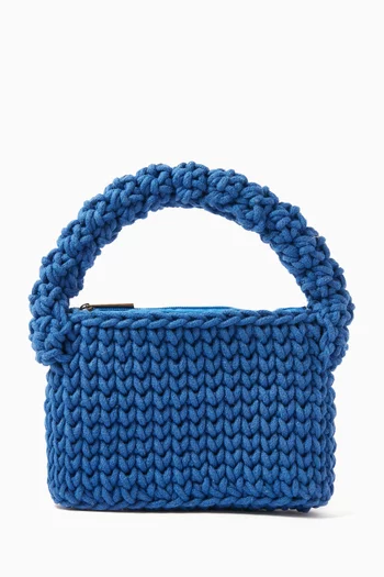 Nicoletta Top-handle Crochet Bag in Cotton