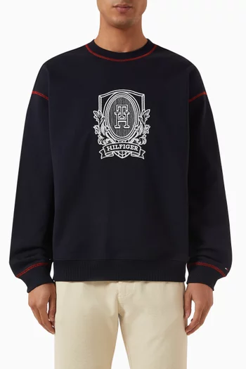 Heraldic Crest Sweatshirt in Cotton-knit