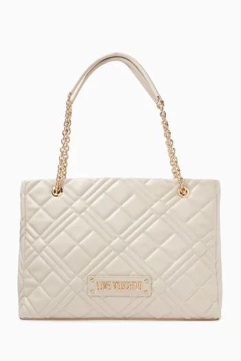 Quilted Tote Bag in Leather