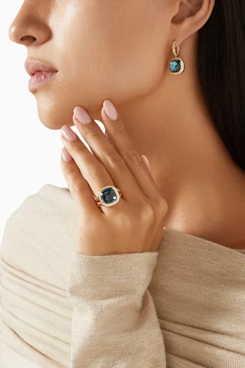 Albion® Diamond Ring in Topaz & 18kt Yellow Gold