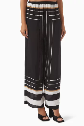 The Delmore Wide-leg Pants in Viscose-satin