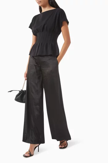 The Eve Wide-leg Pants in Satin