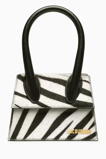 Le Chiquito Moyen Tote Bag in Zebra-print Pony Hair