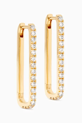 Large Paperclip Diamond Earrings in 18kt Gold