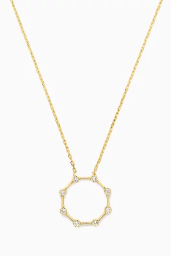 Octagon Diamond Pendant Necklace in 14kt Yellow Gold