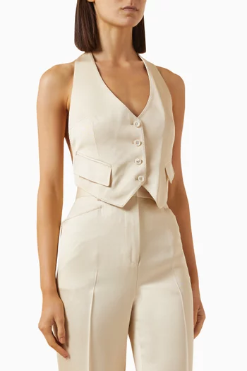 Halterneck Waistcoat in Silk-wool