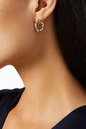 Mini Stream Diamond Stud Earrings in 14kt Gold