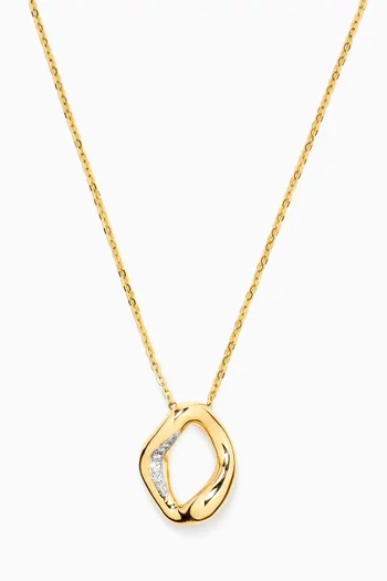 Mini Stream Diamond Necklace in 14kt Gold