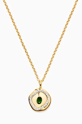 Treasured Diamond & Diopside Necklace in 18kt Gold