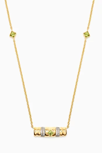 Morphose02 Diamond & Peridot Necklace in 14kt Gold