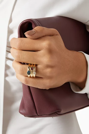 Treasured Diamond, Topaz & Tourmaline Ring in 14kt Gold