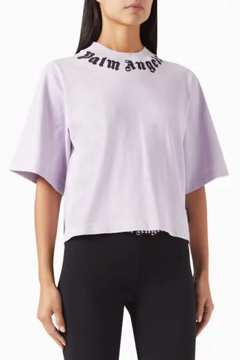 Logo Cropped T-shirt in Cotton