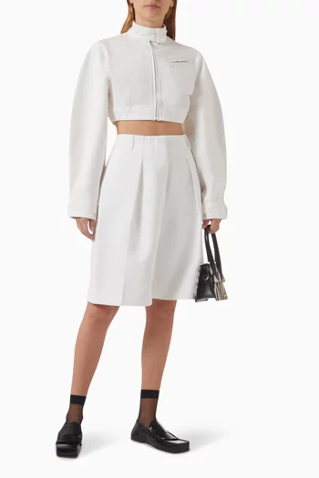 Moto Cropped Jacket in Denim