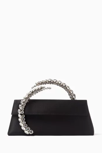 Diamanté Spiral Flap Bag in Satin