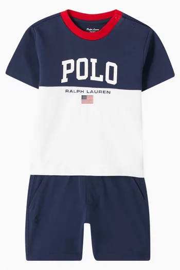 Polo Logo T-shirt & Shorts Set in Cotton-jersey