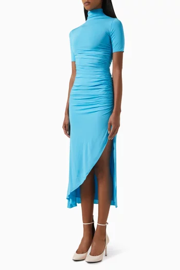 Draped Midi Dress in Viscose-blend