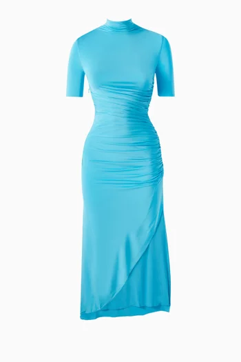 Draped Midi Dress in Viscose-blend