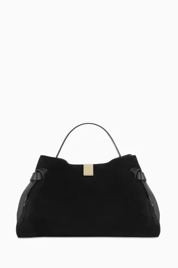 Gyoza Top-handle Bag in Suede