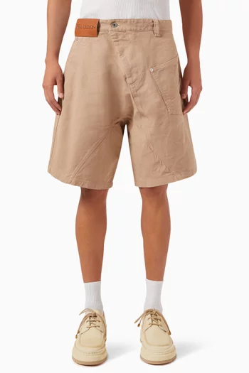 Twisted Workwear Shorts in Denim