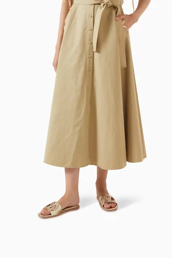 Valentino Garavani VLogo Cut-Out Slide Sandals in Laminated Nappa Leather