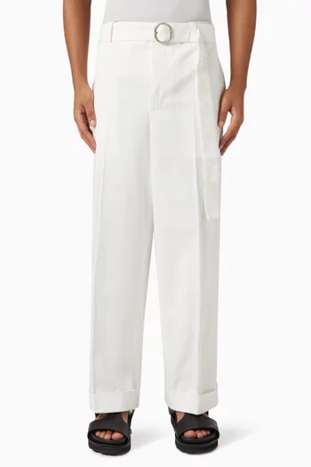 Belted Pants in Cotton