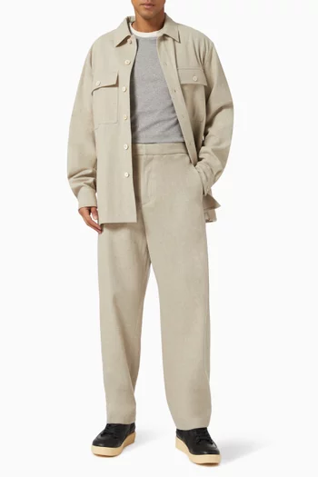 Tapered Pants in Wool Flannel
